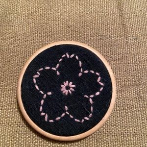 Hand Embroidered Sashiko Brooch